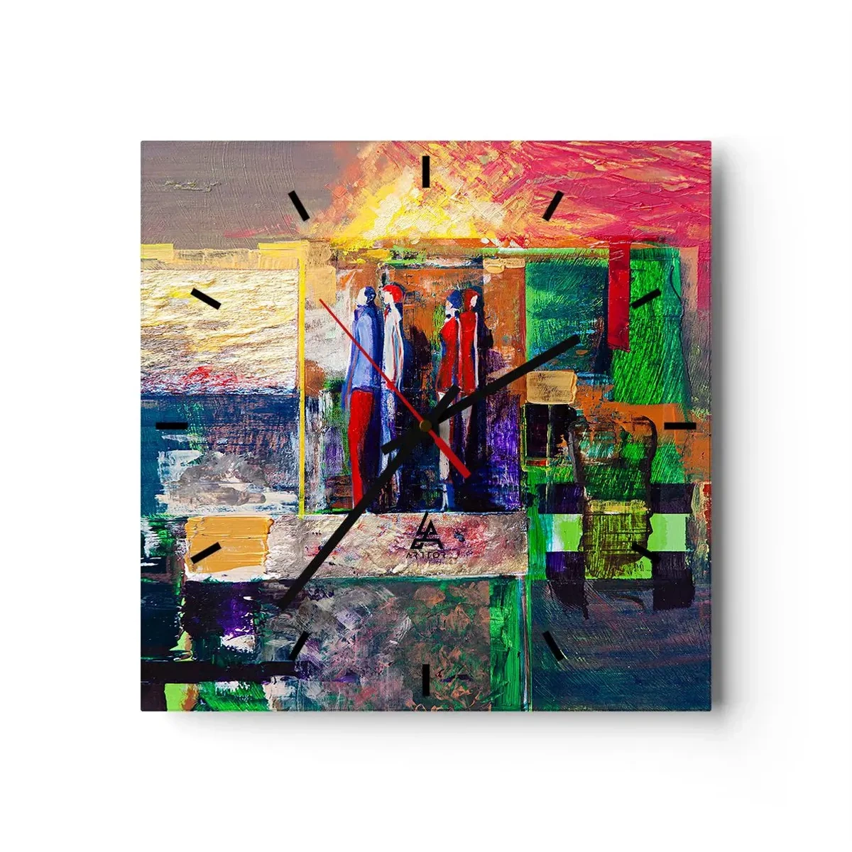Wanduhr - Glasuhr - Beziehungen und Emotionen - 40x40 cm