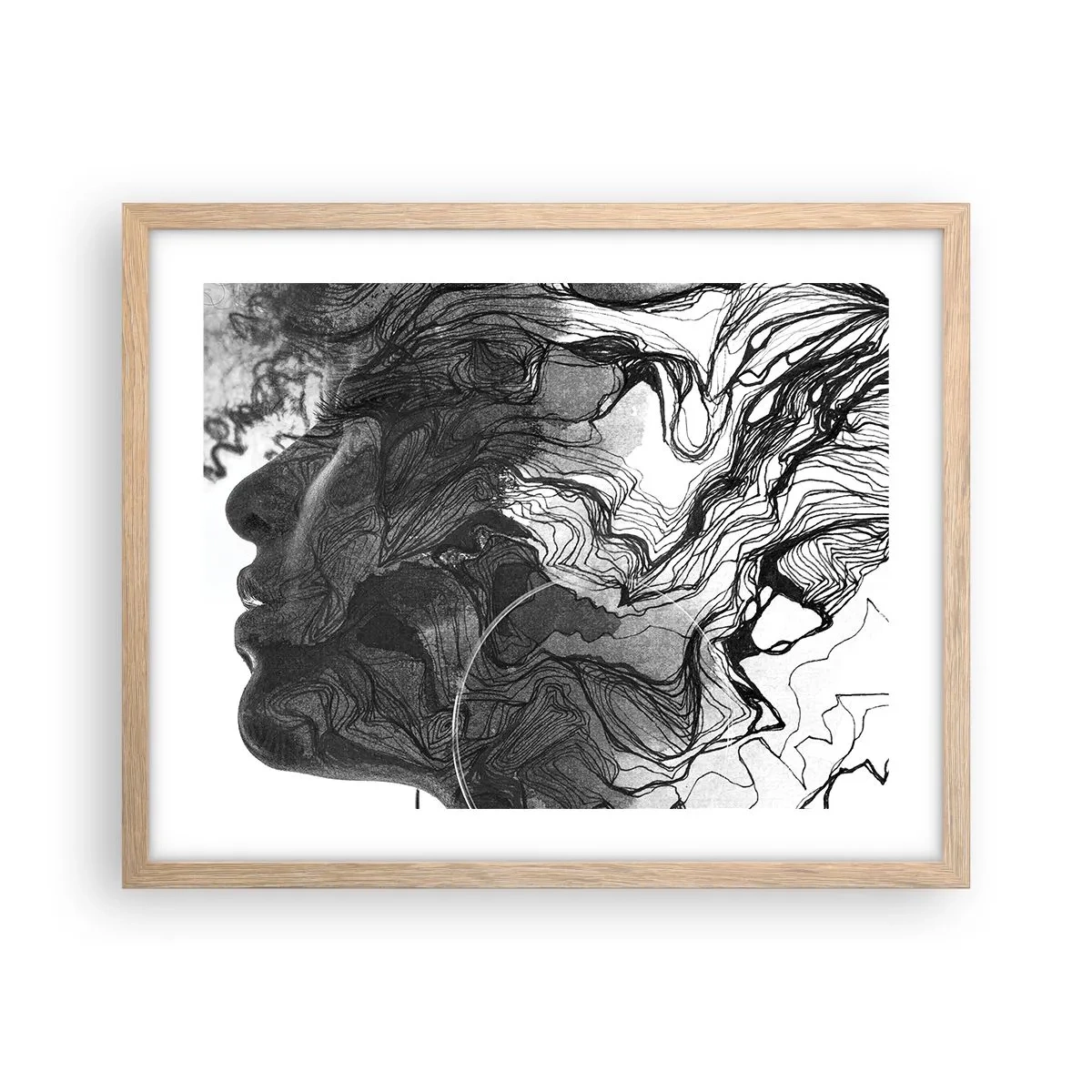 Poster in einem Rahmen aus heller Eiche - Verstrickt in Träume - 50x40 cm
