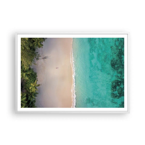 Poster in einem weißen Rahmen - Paradiesstrand - 100x70 cm