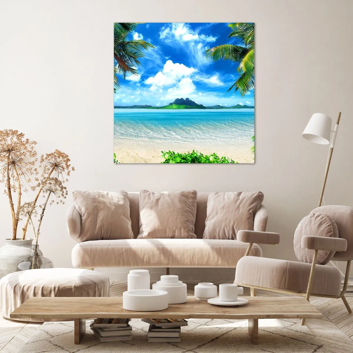 Bild auf Leinwand - Leinwandbild - Das Azurblau der Tropen - 40x40 cm