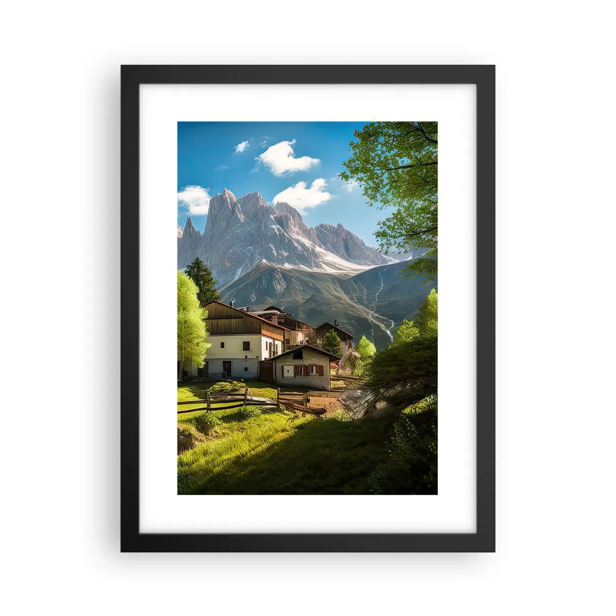Poster in einem schwarzem Rahmen - Alpenidylle - 30x40 cm
