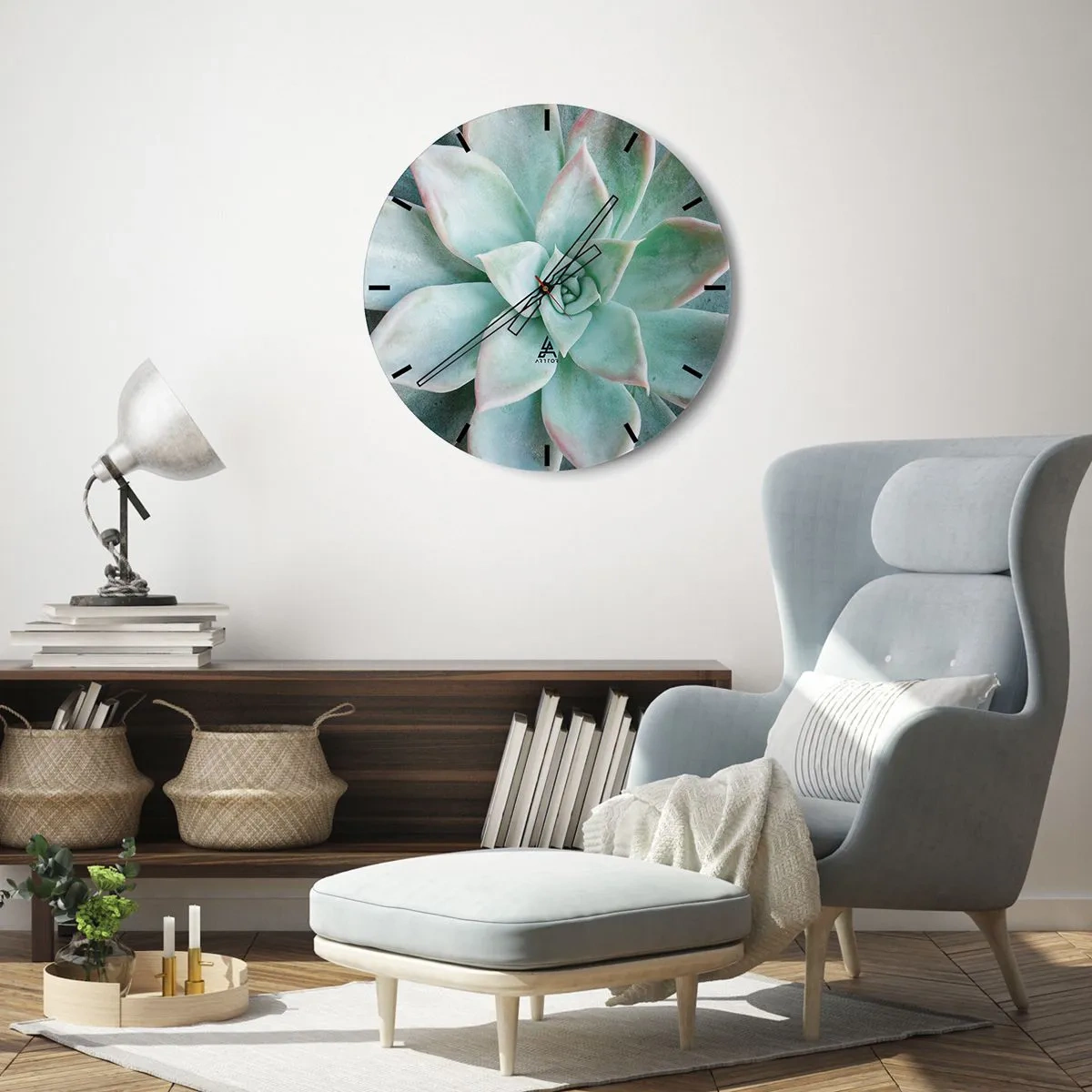 Wanduhr - Glasuhr - Das Herz der Wüste - 40x40 cm