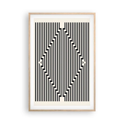 Poster in einem Rahmen aus heller Eiche - Geometrische Illusion - 61x91 cm