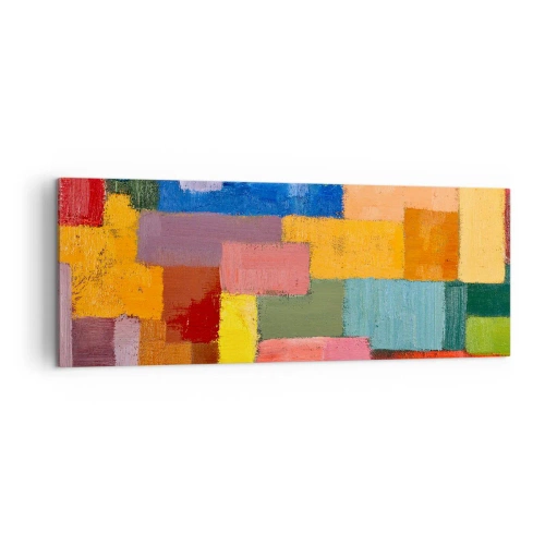 Bild auf Leinwand - Leinwandbild - Bunte abstrakte Rechtecke in verschiedenen Farbtönen - 140x50cm - Jeder ist anders, alle bunt - Moderne Wanddekoration für Wohnzimmer und Schlafzimmer ARTTOR