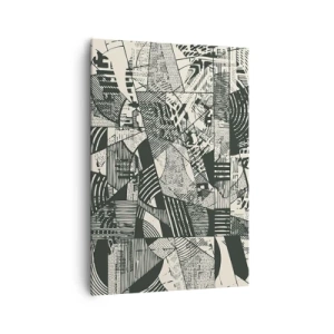 Bild auf Leinwand - Leinwandbild - Geometrische abstrakte Muster in Grüntönen auf hellem Hintergrund - 70x100cm - Die Dynamik der Gegenwart - Moderne Wanddekoration für Wohnzimmer und Schlafzimmer ARTTOR