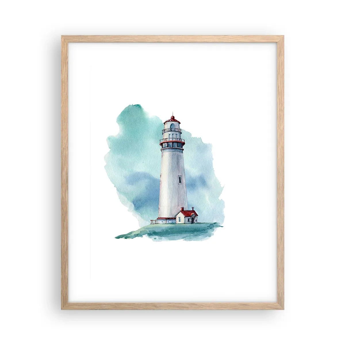 Poster in einem Rahmen aus heller Eiche - Sanfte Schwester vom Blau - 40x50 cm