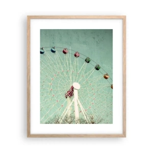 Poster in einem Rahmen aus heller Eiche - Wir laden zum Spiel ein - 40x50 cm