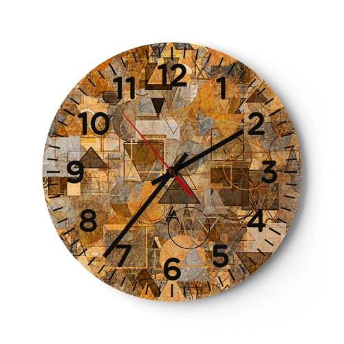 Wanduhr - Glasuhr - Die Welt in Form - 30x30 cm