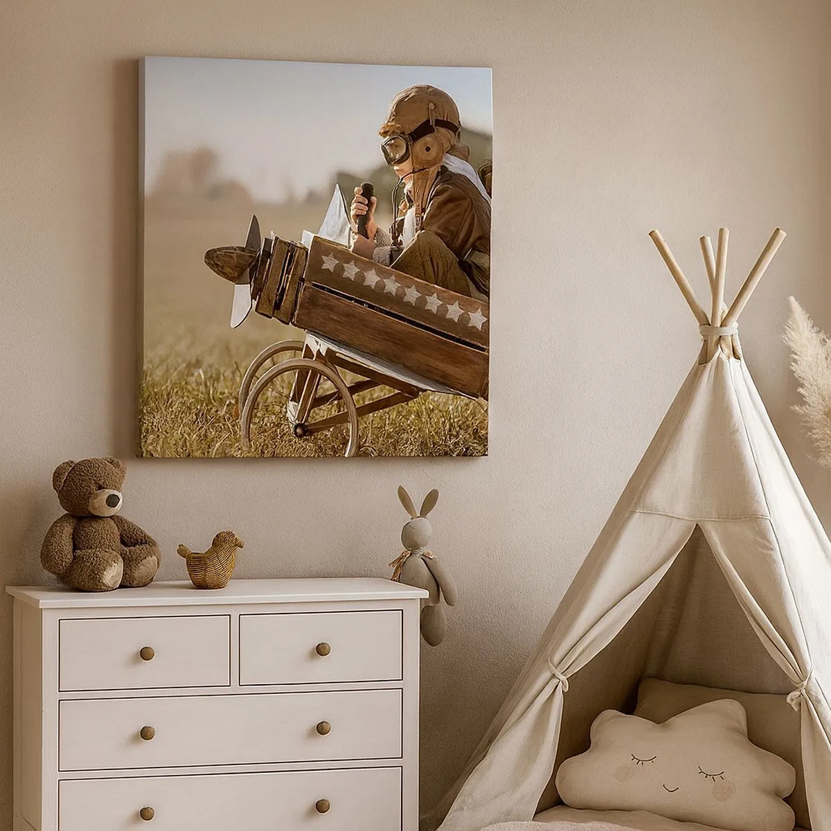 Bild auf Leinwand - Leinwandbild - Start in Richtung eines Traums - 30x30 cm