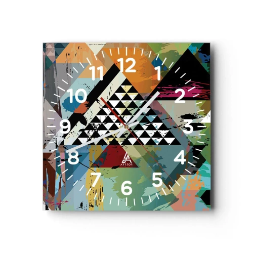 Wanduhr - Glasuhr - Wie einfach ist es - 40x40 cm