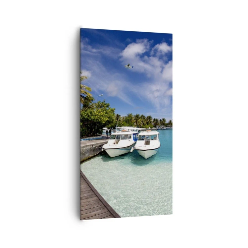 Bild auf Leinwand - Leinwandbild - Doch das Paradies gibt es - 65x120 cm