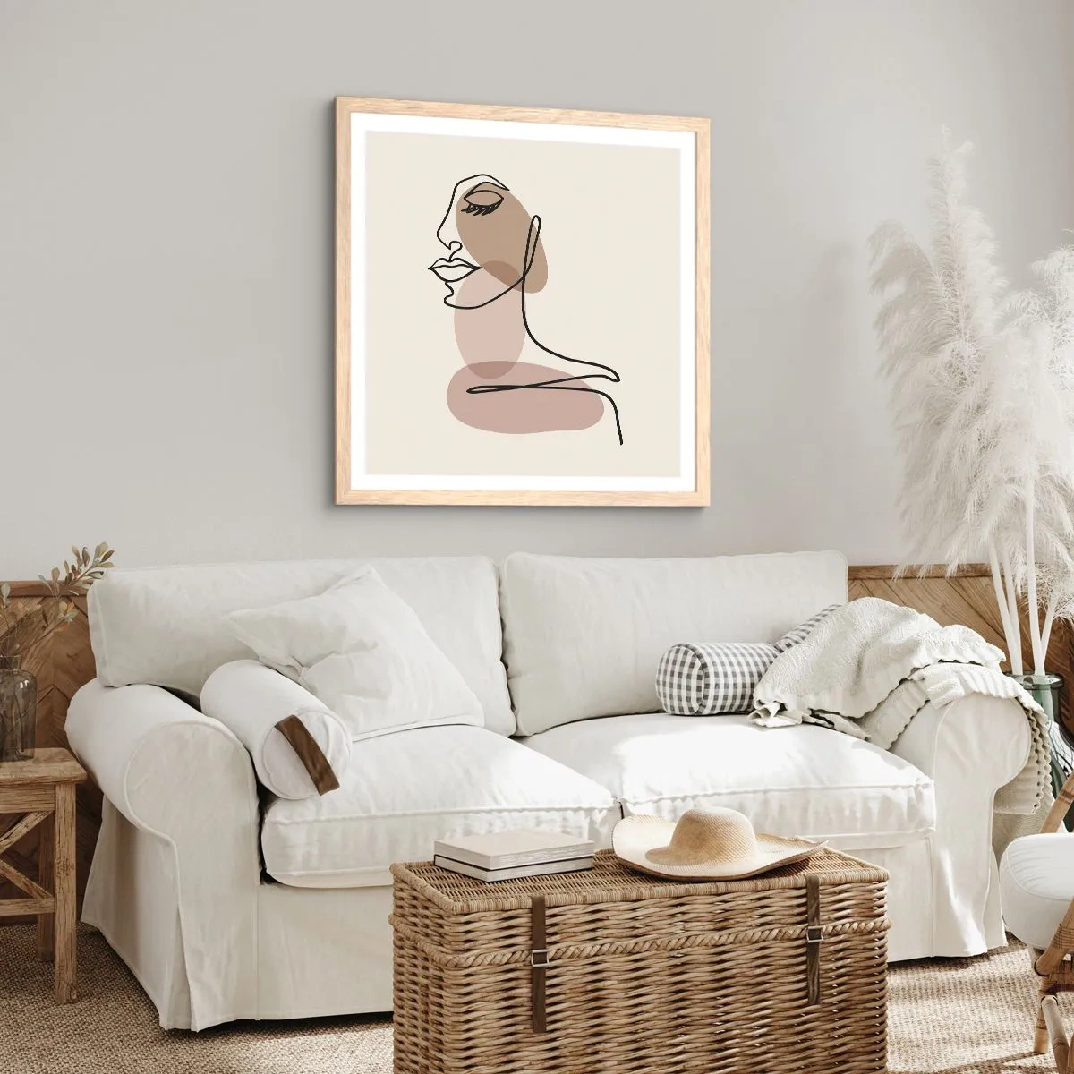 Poster in einem Rahmen aus heller Eiche - Eine gewisse Linie der Schönheit - 50x50 cm