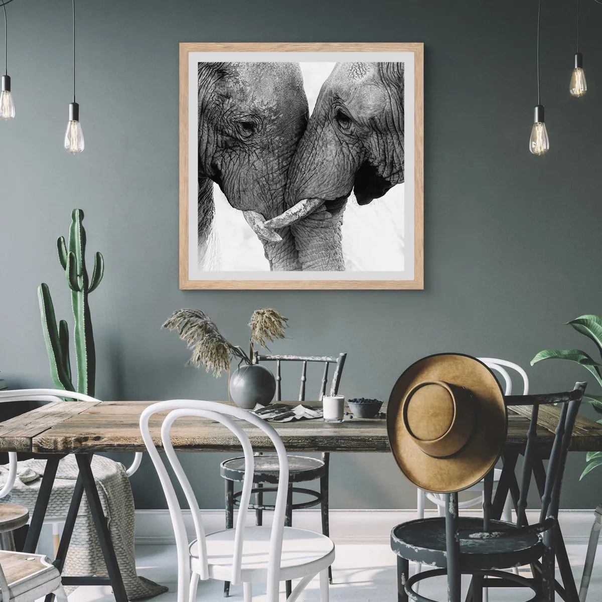 Poster in einem Rahmen aus heller Eiche - Herzliches Geständnis - 40x40 cm