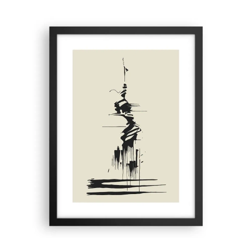 Poster in einem schwarzem Rahmen - Hastige Abstraktion - 30x40 cm