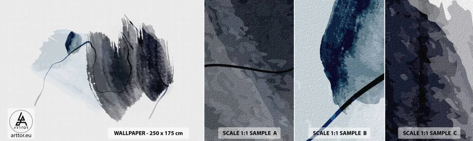Fototapetenmuster Standard Eco - Intensität und Bewegung - Abstraktion, Stück, Malerei - 100x30 cm
