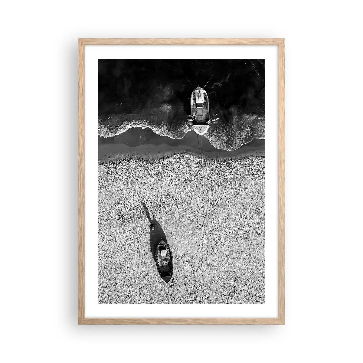 Poster in einem Rahmen aus heller Eiche - Immer noch am Ufer… - 50x70 cm