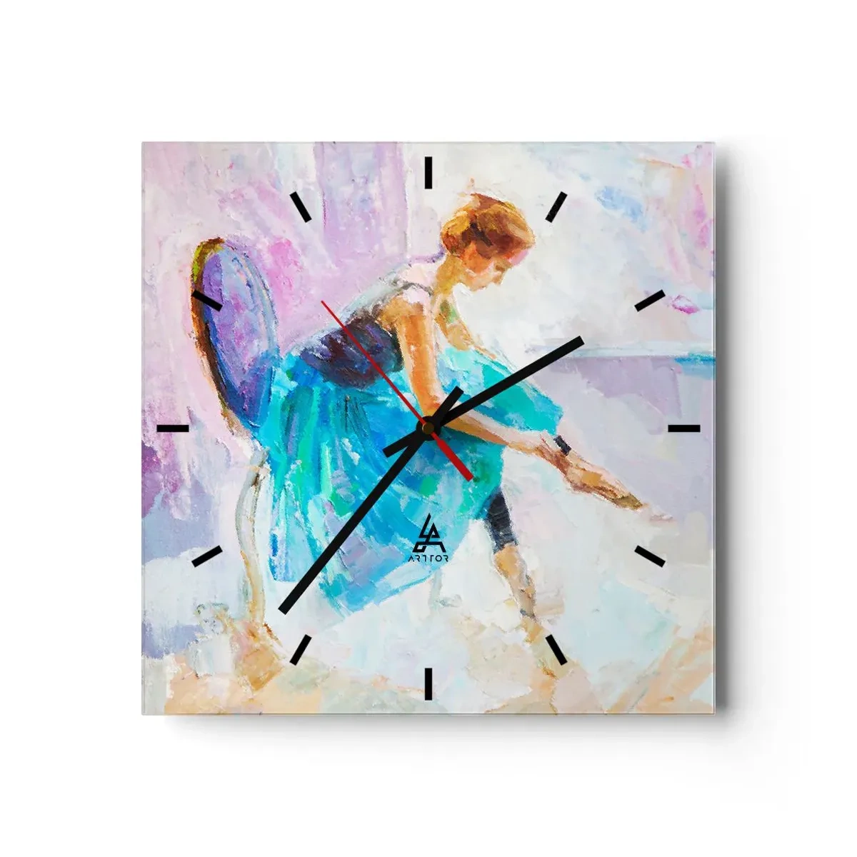 Wanduhr - Glasuhr - Unbeschreibliche Anmut, subtiler Charme - 40x40 cm