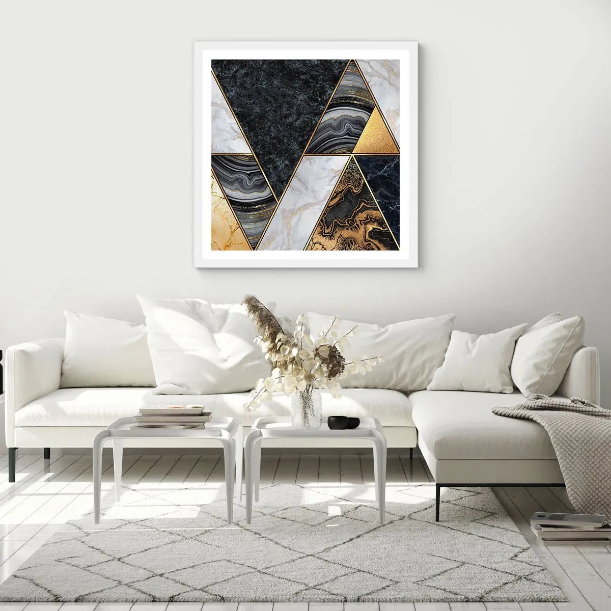 Poster in einem weißen Rahmen - Stein um Stein - 40x40 cm