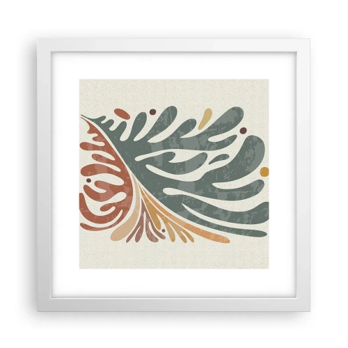 Poster in einem weißen Rahmen - Mehrfarbiges Blatt - 30x30 cm