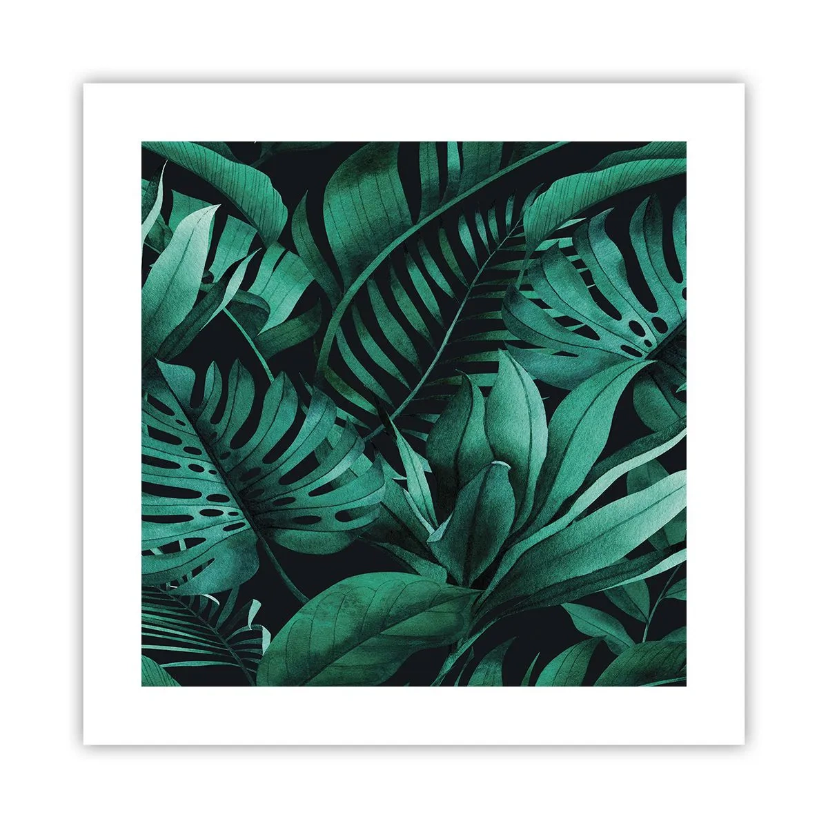Poster - Die Tiefe des tropischen Grüns - 40x40 cm