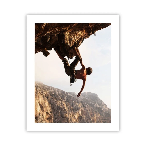 Poster - Die Welt ist in einer Hand auf einem Felsblock geschrumpft - 40x50 cm