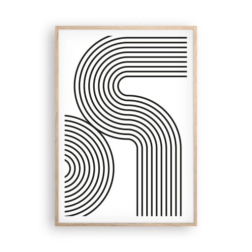 Poster in einem Rahmen aus heller Eiche - An der Kurve - 70x100 cm