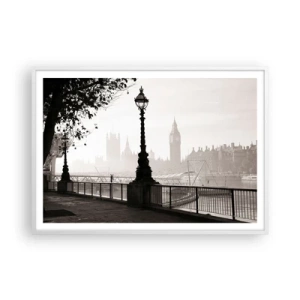 Poster in einem weißen Rahmen - Londoner Morgen - 100x70 cm