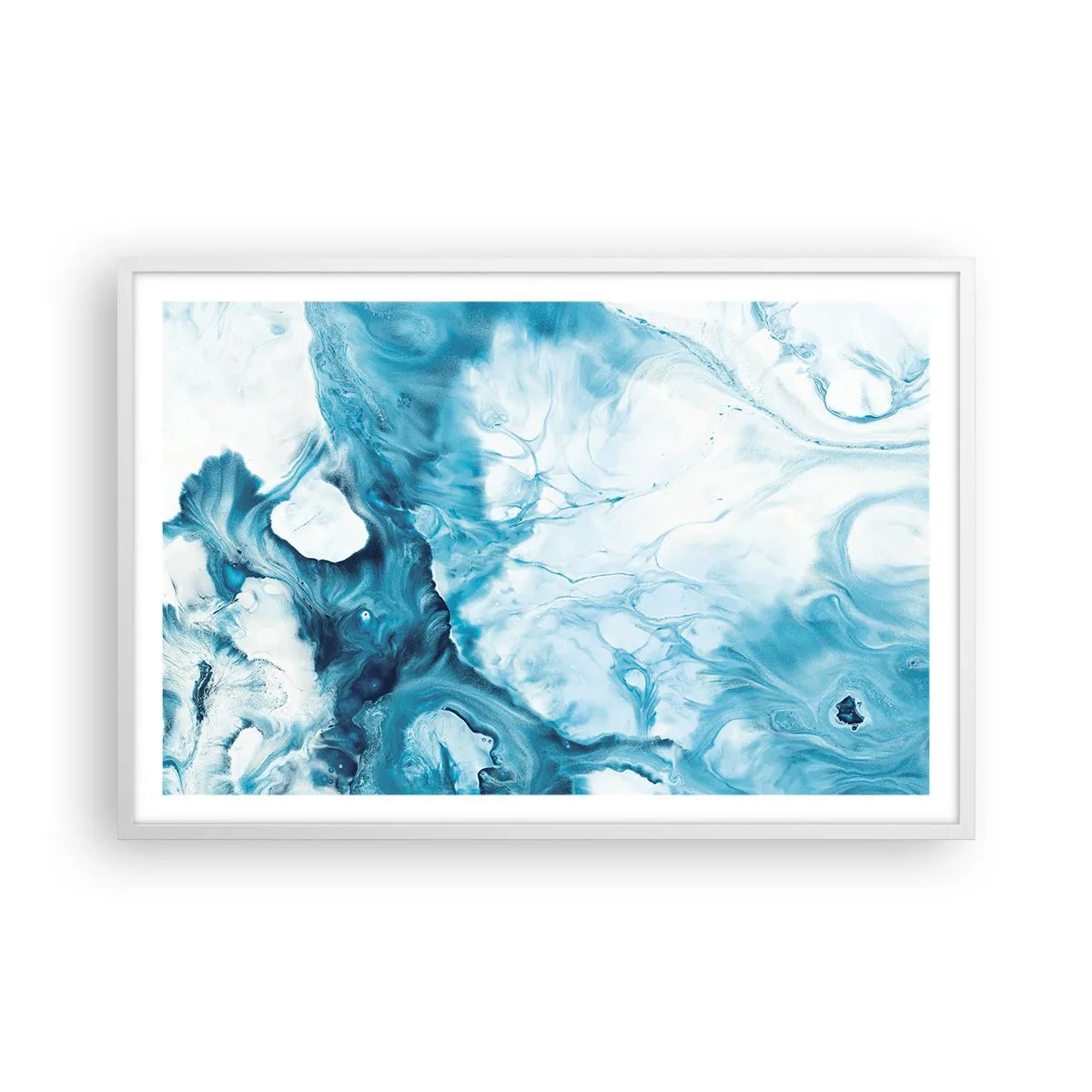 Poster in einem weißen Rahmen - Blaues Konzert - 91x61 cm