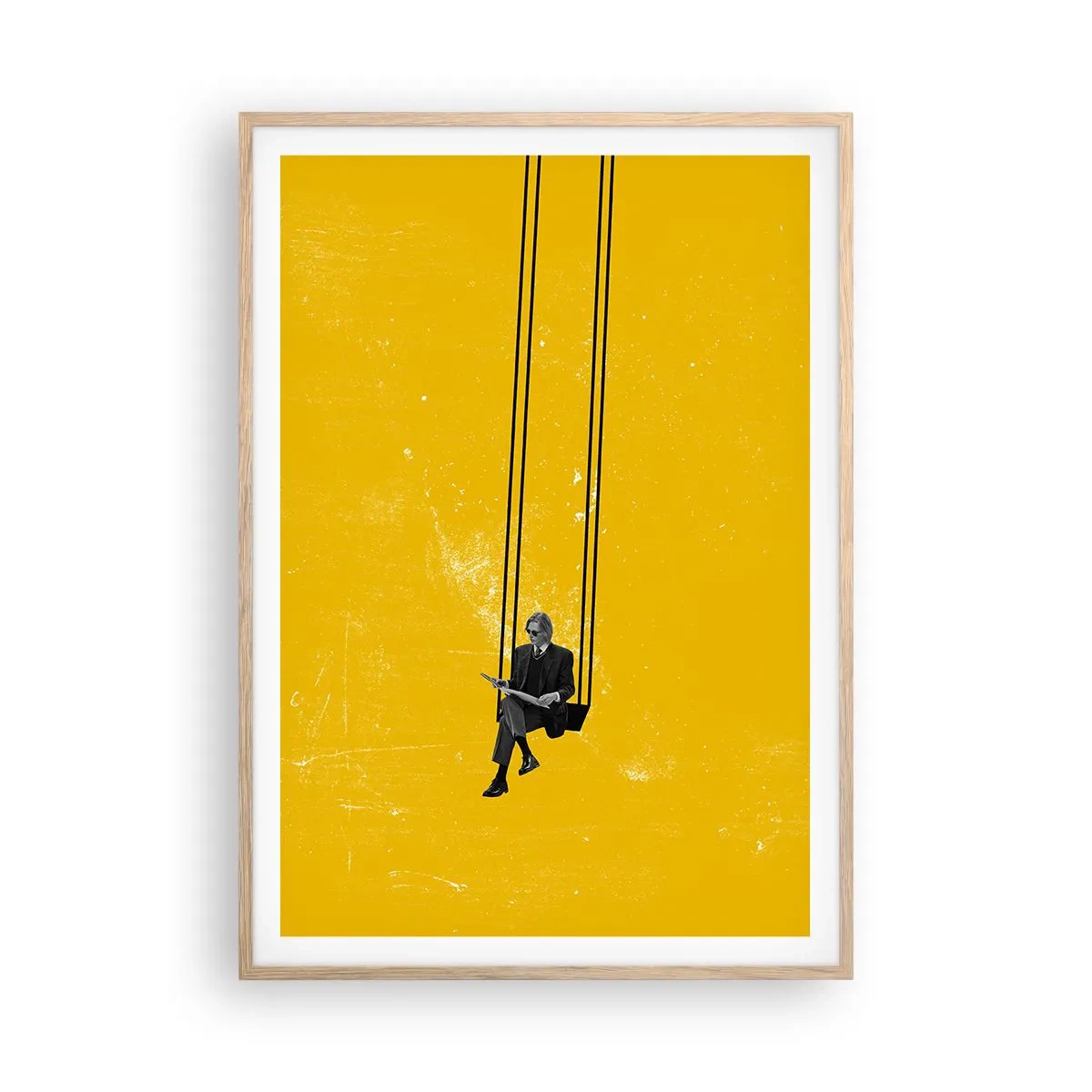 Poster in einem Rahmen aus heller Eiche - Tag wie jeder andere - 70x100 cm