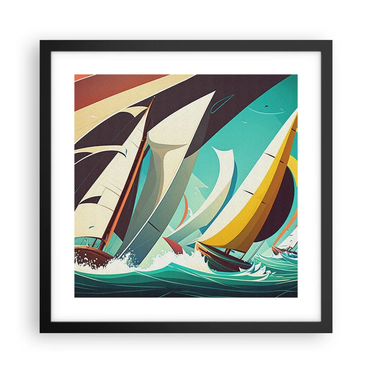 Poster in einem schwarzem Rahmen - Viel Glück mit den Elementen - 40x40 cm