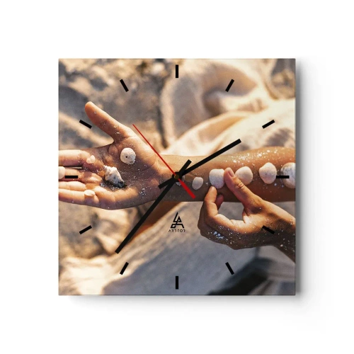 Wanduhr - Glasuhr - Schönheit an Ihren Fingerspitzen - 40x40 cm
