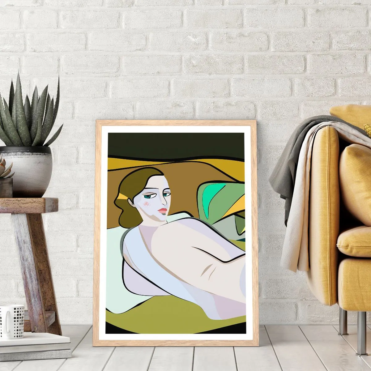 Poster in einem Rahmen aus heller Eiche - Intimes Porträt - 70x100 cm