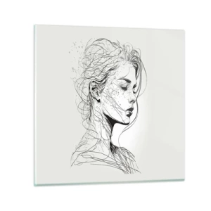 Glasbild - Bild auf glas - Porträt im Gedanken - 60x60 cm