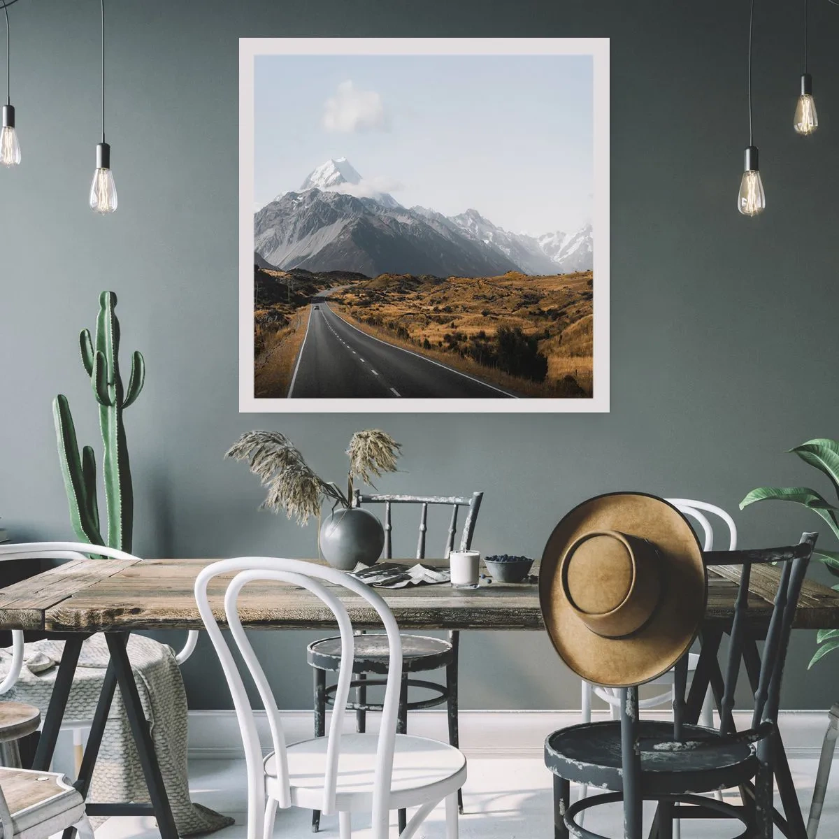 Poster - Der Weg ins Herz der Berge - 40x40 cm
