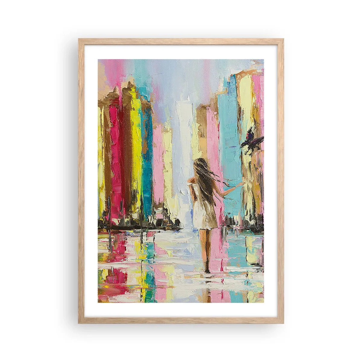 Poster in einem Rahmen aus heller Eiche - Folge mir - 50x70 cm