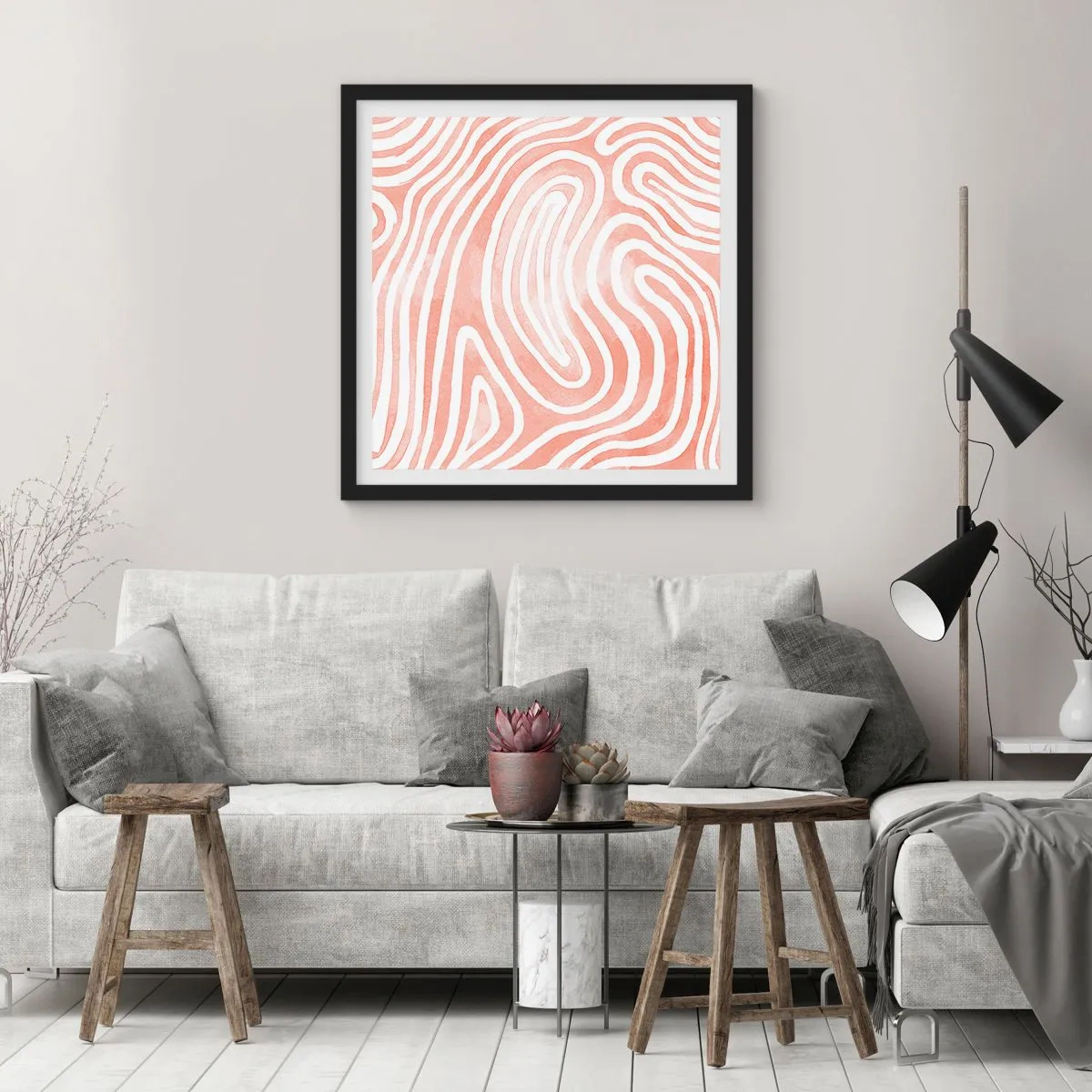 Poster in einem schwarzem Rahmen - Im Korallenlabyrinth - 30x30 cm