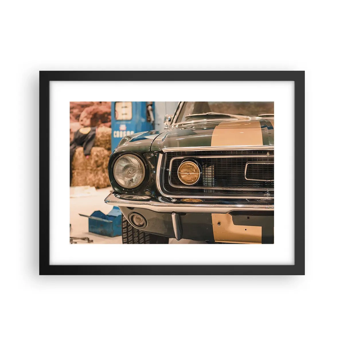 Poster in einem schwarzem Rahmen - Treffen mit einer Legende - 40x30 cm