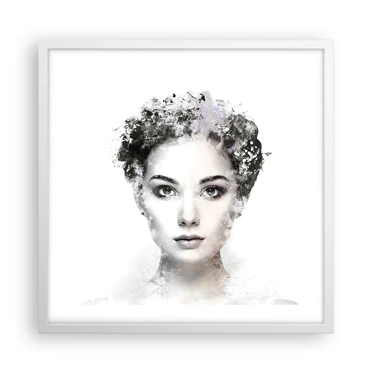 Poster in einem weißen Rahmen - Ein äußerst stilvolles Portrait - 50x50 cm