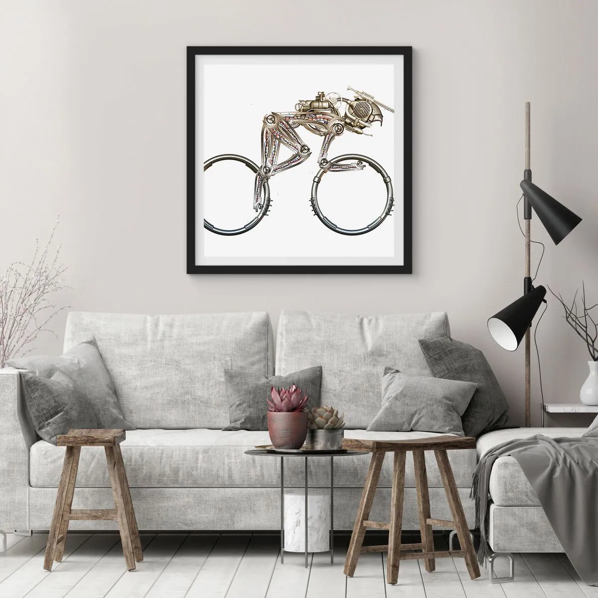 Poster in einem schwarzem Rahmen - Eine tolle Maschine - 50x50 cm