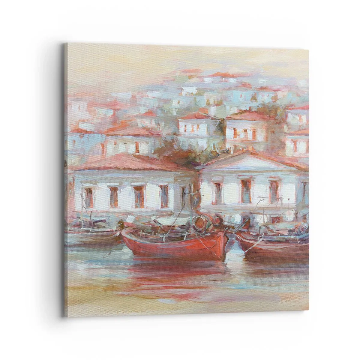 Bild auf Leinwand - Leinwandbild - Glückliche Stadt - 70x70 cm