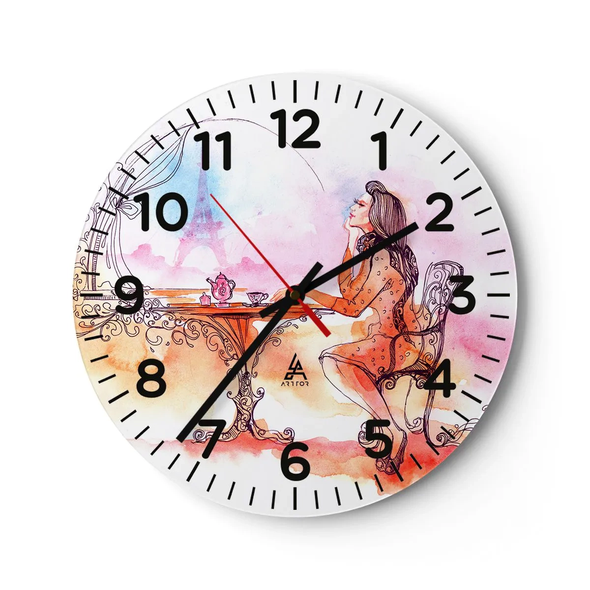 Wanduhr - Glasuhr - Pariser Chic - 30x30 cm