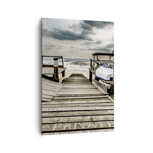 Bild auf Leinwand - Leinwandbild - Mitternachtsstrand - 70x100 cm