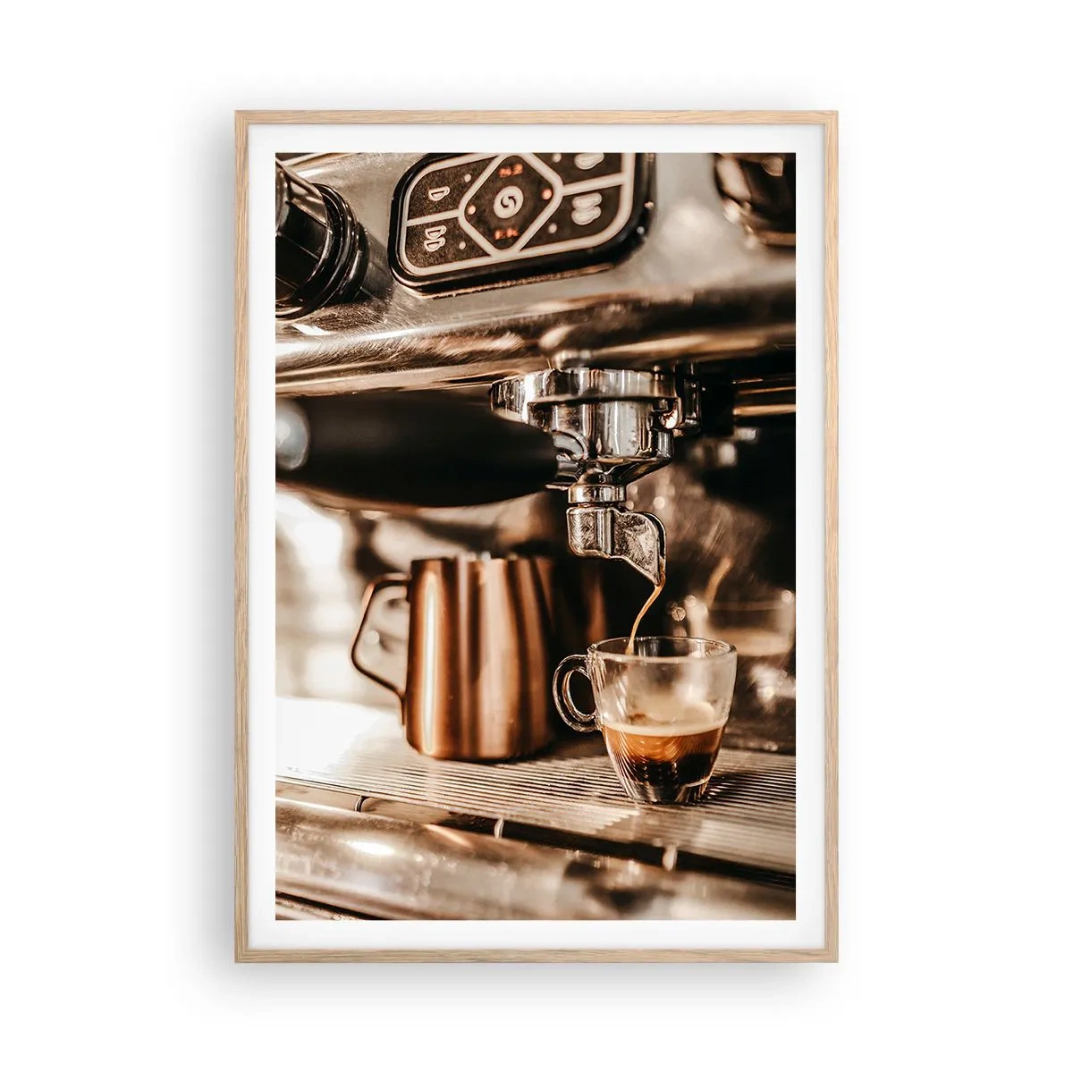 Poster in einem Rahmen aus heller Eiche - Kaffeeglanz - 70x100 cm