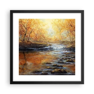 Poster in einem schwarzem Rahmen - Der goldene Strom - 40x40 cm