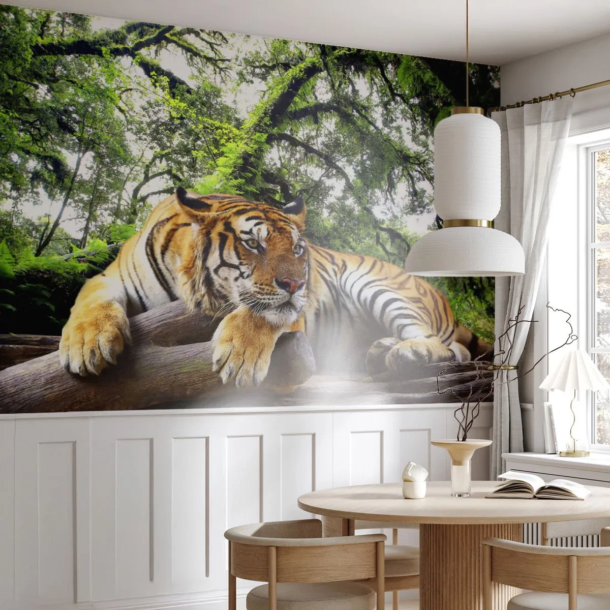 Fototapete Premium Sand - Hochachtungsvoll - Tiger, Tiere, Raubtier - 100x70 cm