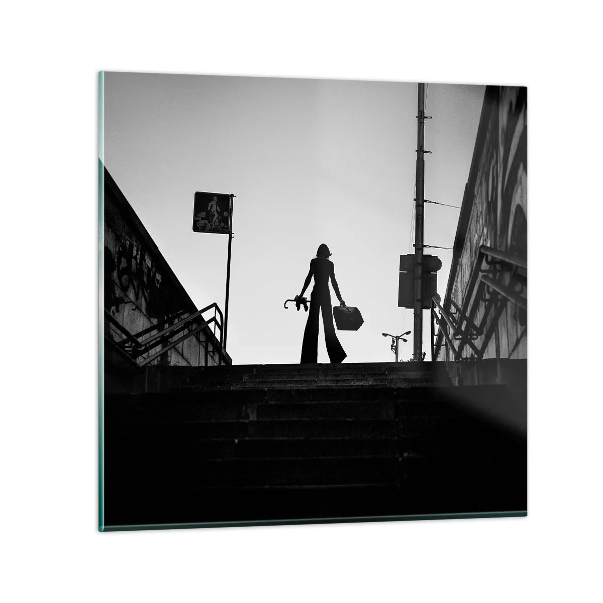Glasbild - Bild auf glas - Städtisches Wandern - 30x30 cm