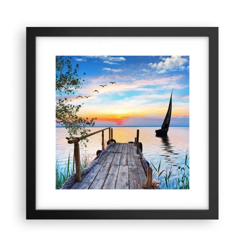 Poster in einem schwarzem Rahmen - Guten Abend - 30x30 cm