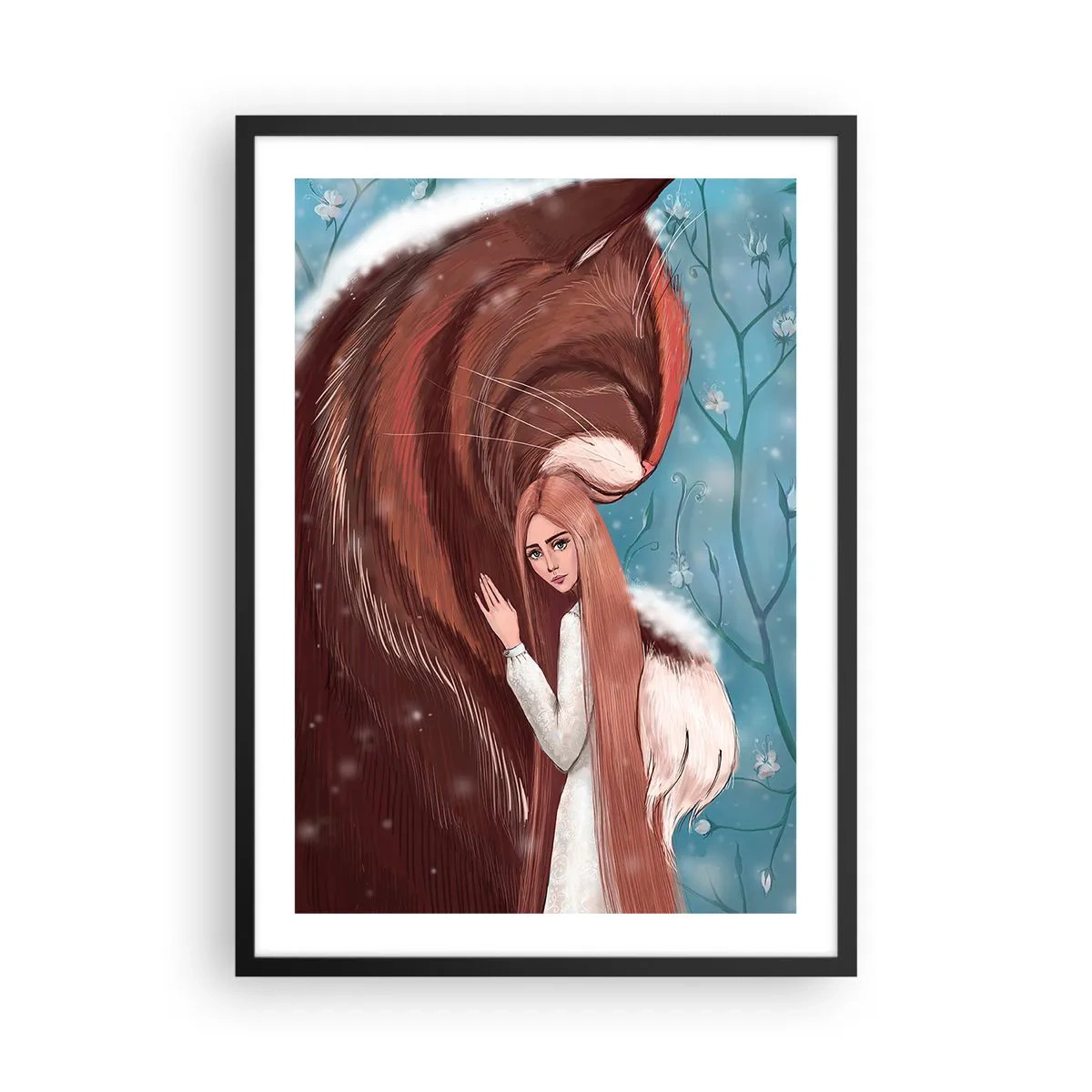 Poster in einem schwarzem Rahmen - Eine spürbare Präsenz - 50x70cm - Willkommen im Märchen - Moderne Wanddekoration für Wohnzimmer und Schlafzimmer ARTTOR