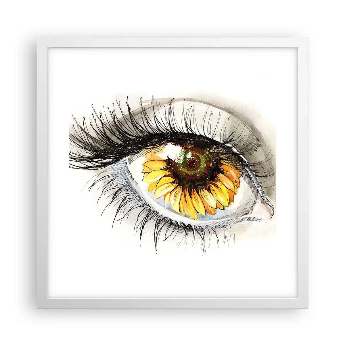 Poster in einem weißen Rahmen - Ein Look so heiß wie der Sommer - 40x40 cm