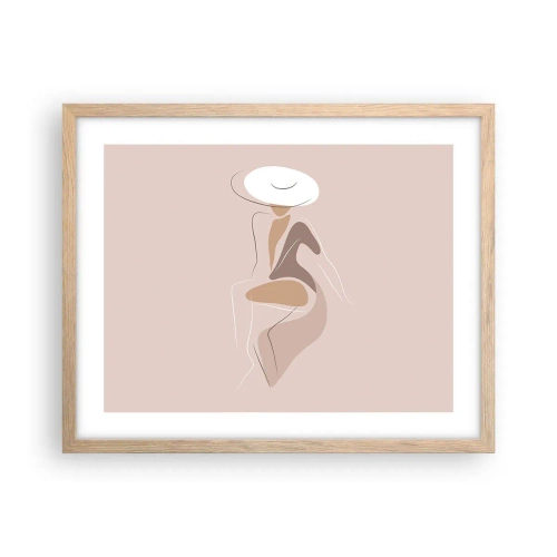 Poster in einem Rahmen aus heller Eiche - Eine Dame sein - 50x40 cm